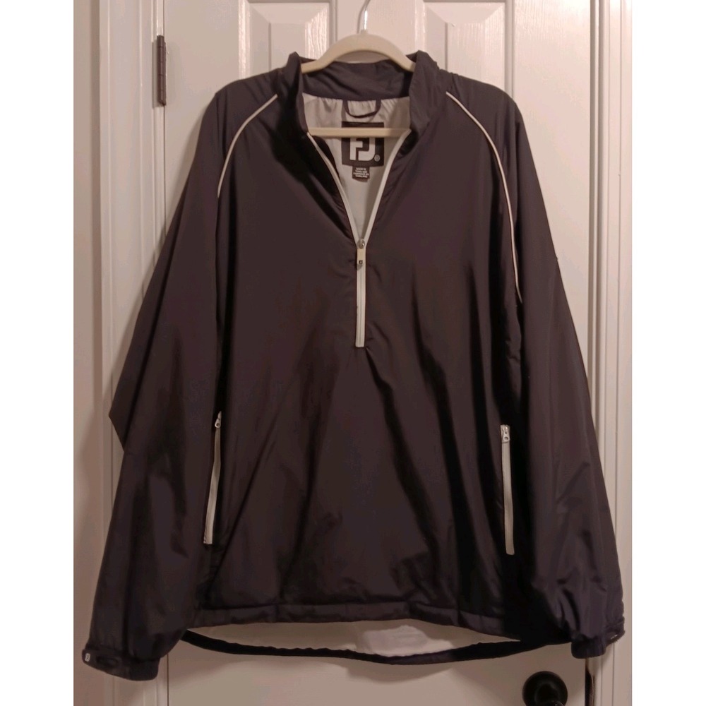 FootJoy Men's Golf 1/2 Zip Lined Pullover Windbreaker Jacket Size XXL Black